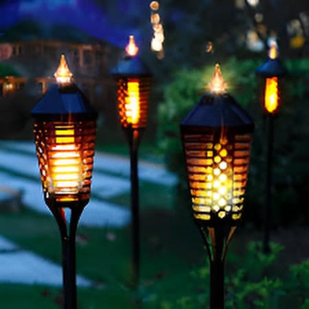 Lampes à flamme solaire pour jardin Lanterne LED Torche