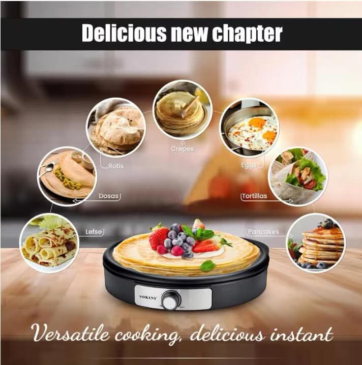 Plaque de cuisson multifonction Sokany pour crêpes et bien plus